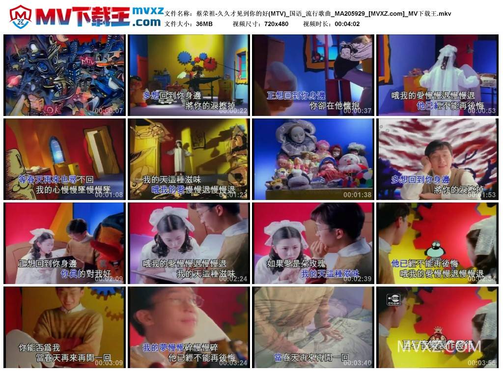 蔡荣祖-久久才见到你的好(MTV)_国语_流行歌曲_MA205929